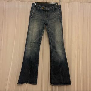 7 For All Mankind Women’s  28 Blue Flare Leg Low Rise Jeans